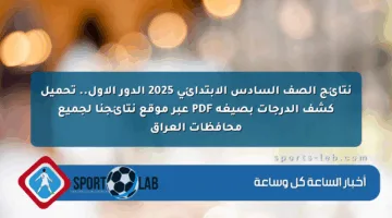 نتائج الصف السادس الابتدائي 2025 الدور الأول.. تحميل كشف الدرجات بصيغة PDF عبر موقع نتائجنا لجميع محافظات العراق